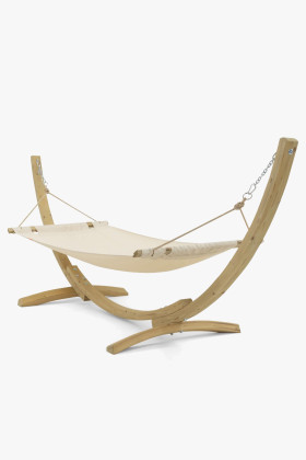 Hängematten-Set Fichtenholz Gestell mit Polyester Matte